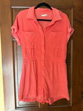 Z Supply Coral Terry Short Sleeve Romper